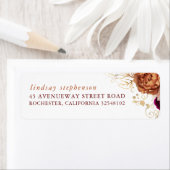 ラスティーテラコッタの花とパンパスグラスの秋 ラベル (インサイチュ)