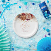 ラスティーテラコッタの花とパンパス草のお祝い ペーパープレート (パーティー)