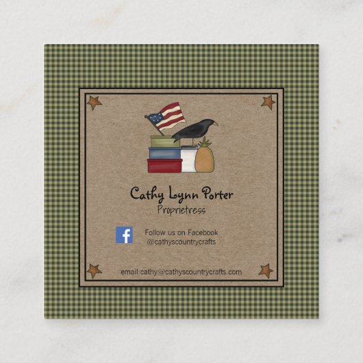 ラスティー初期のスターズホームズプンビジネスカード スクエア名刺 (裏面)