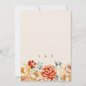 ラスティー Peach Beige ロマンチック フラワーズ ウェディング 招待状 (裏面)