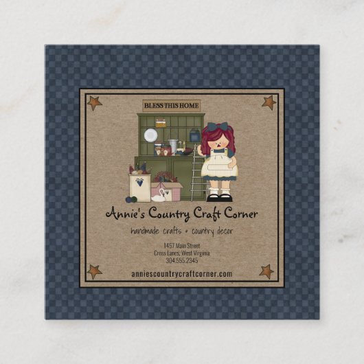 ラスティ初期のスターズカントリーラグドールクラフト スクエア名刺 (正面)