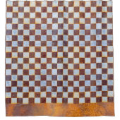 ラスティ市松模様にズ工業グランジ シャワーカーテン (正面)