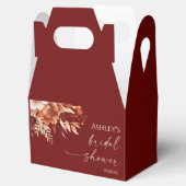 ラスティ バーガンディ ブラウン フラワーフラワー ブライダルシャワー フェイバーボックス (オープン)
