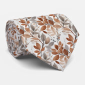 ラスティ ベージュ グレー ボヘミア リーフ ボタニカル ウェディング ネクタイ (ロール)