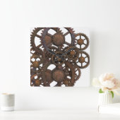 ラステスティームパンクメタルギア スクエア壁時計 (ホーム)