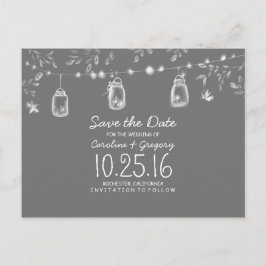 ラステックは日付をホタルのメイスンの瓶で除く 案内ポストカード