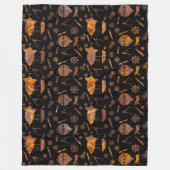 ラストすごいスカラフルステームパンク飛行船テーマ フリースブランケット (正面)