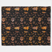 ラストすごいスカラフルステームパンク飛行船テーマ フリースブランケット (正面(横))