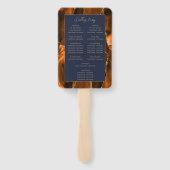 ラストアガテネイビーブルー金ゴールドスクリプト結婚式 プログラム ハンドファン (裏面)