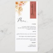 ラストアンドピーチ赤面パーソナライズされたウィズゲストネーム メニュー (正面)