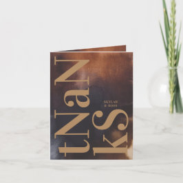 ラストアートビッグモダンモノグラはっきりしたムシンプル結婚の サンキューカード