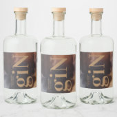 ラストアートビッグモダンモノグラはっきりしたムシンプル結婚の リキュールボトルラベル (ボトル)