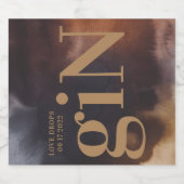 ラストアートビッグモダンモノグラはっきりしたムシンプル結婚の リキュールボトルラベル (シングルラベル)