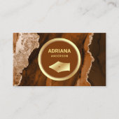 ラストオレンジアゲートアジェート弁護士弁護士金ゴールドペンニブ 名刺 (正面)