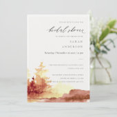 ラストオレンジイエロー秋ツリーズブライダルシャワー招待状 サンキューカード (スタンド正面)