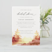 ラストオレンジイエロー秋ツリーズブライダルシャワー招待状 サンキューカード (スタンド正面)