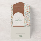 ラストオレンジグルーヴィレトロアーチフローラ結婚ズ オールインワン招待状 (外側)