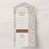 ラストオレンジグルーヴィレトロアーチフローラ結婚ズ オールインワン招待状 (内側)