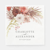 ラストオレンジテラコッタパルメ葉ット結婚ズ スタンダードランチョンナプキン (正面)