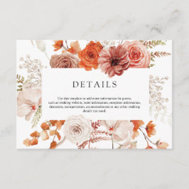 ラストオレンジテラコッタ結婚フローラ詳細 エンクロージャーカード