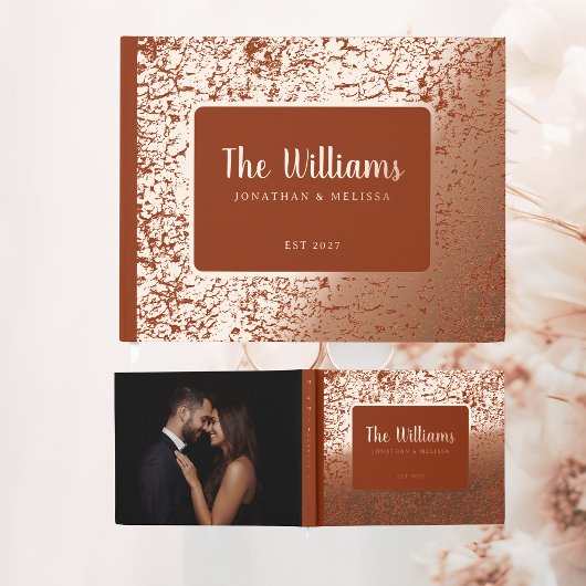 ラストオレンジフォイルゲストブックフォトゲストブックユニーク ゲストブック