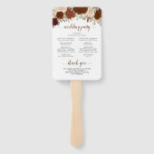 ラストオレンジフローラエレガントなウェディングプログラム ハンドファン (裏面)