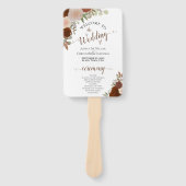 ラストオレンジフローラエレガントなウェディングプログラム ハンドファン (正面)