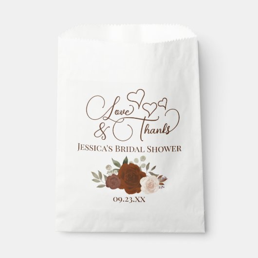 ラストオレンジボホフローララブ感謝していブライダルシャワー フェイバーバッグ (正面)