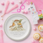 ラストオレンジマッシュルームファーンリーフブライダルシャワー ペーパープレート (パーティー)