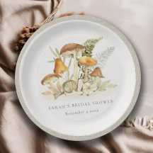 ラストオレンジマッシュルームファーンリーフブライダルシャワー