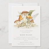 ラストオレンジマッシュルームファーンリーフブライダルシャワー 招待状 (正面)