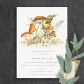 ラストオレンジマッシュルームファーンリーフブライダルシャワー 招待状