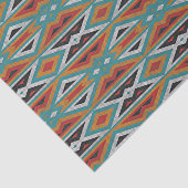 ラストオレンジレッドブラックアクアターコイズモザイクアート 薄葉紙 (詳細)