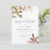 ラストオレンジ秋ツリーブランチ婚約招待状 サンキューカード (スタンド正面)