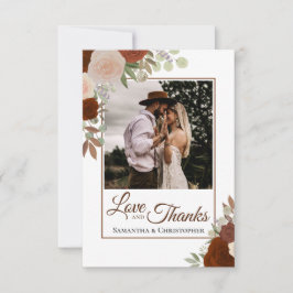 ラストオレンジ&コーラルバララヴ感謝してい&結婚ズ サンキューカード