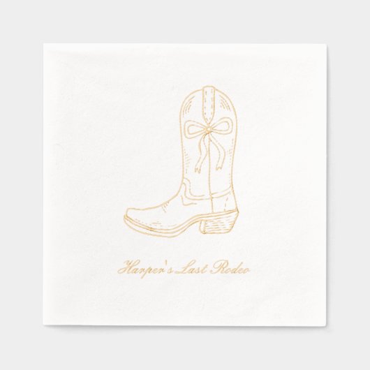 ラストカスタムロデオコケットボウゴールドフォイルナプキンス 箔ナプキン (正面)