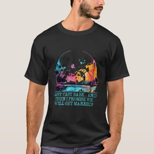 ラストキャストベイビー 釣り カップル 釣り人 恋人 フー Tシャツ (正面)