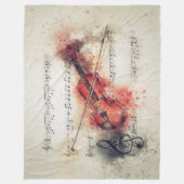 ラストクリームブラックウォーター色バイオリオンシート音楽 フリースブランケット (正面)