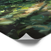 ラストグリーンフォレストオイル塗装自然 ポスター (角)