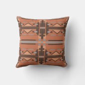 ラストコーラルグレーブラウン対称タイル状デザイン クッション (裏面)