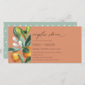 ラストシトラスオレンジボタニカルカップルシャワー招待状 サンキューカード (正面/裏面)