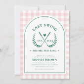 ラストスイングウィザーズリングや輪ゴルフブライダルシャワー 招待状 (正面)