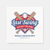 ラストスイングザーズリングや輪野球バチュラーパーティ スタンダードカクテルナプキン (正面)