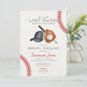 ラストスイングザーズリングや輪野球ブライダルシャワー 招待状 (スタンド正面)