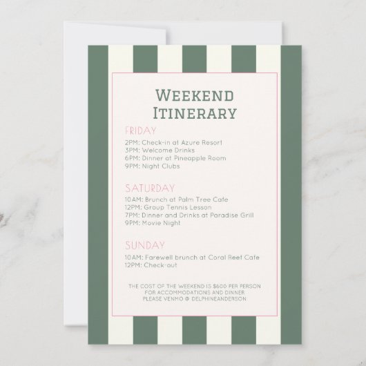 ラストスイングテニスウェーブフレームバチェロレッテ週末 招待状 (裏面)