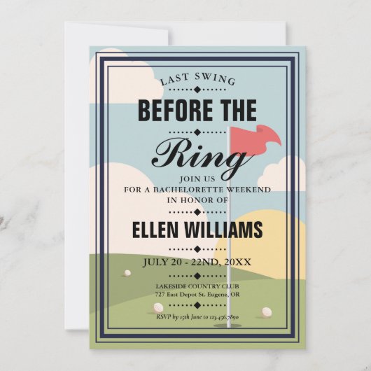 ラストスイングバチェロレッテゴルフウィークエンドパーティー 招待状 (正面)