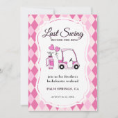 ラストスイングピンクゴアーガイルルフバチェロレッテ 招待状 (正面)
