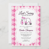 ラストスイングピンクゴアーガイルルフブライダルシャワー 招待状 (正面)