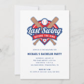 ラストスイングベースボールバチュラーパーティ招待状 招待状 (正面)