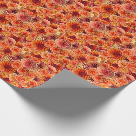 ラストスウィングビフォアザリング オレンジの花 結婚前お別れパーティー ラッピングペーパー (角)